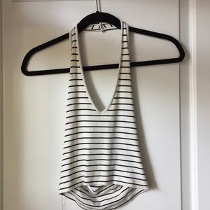 striped brandy melville halter top